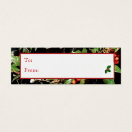 Holly and Berries Holiday Gift Label Mini Visitekaartjes