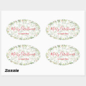 Holly and Berries Holiday Kerstmis Ovale Sticker (Vel)