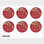 Holly and Berries Holiday Kerstmis Ronde Sticker (Vel)