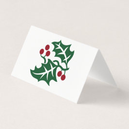 Holly and Berries Holiday Place Holder Name Tag Visitekaartje