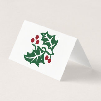 Holly and Berries Holiday Place Holder Name Tag Visitekaartje