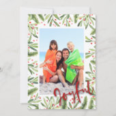 Holly and Berries Joyful-kerstfoto Feestdagenkaart (Voorkant)