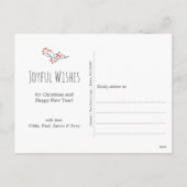 Holly and Berries Joyful Wishes kerstfoto Feestdagenkaart (Achterkant)