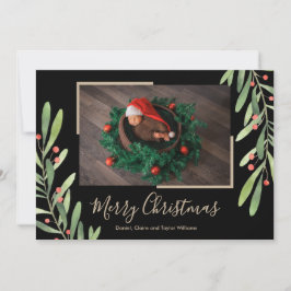 Holly and Berries kerstfoto Kaart