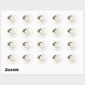 Holly and Berries Merry KerstGold Hive Honey Ronde Sticker (Vel)