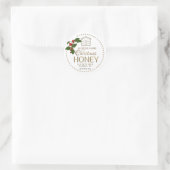 Holly and Berries Merry KerstGold Hive Honey Ronde Sticker (Tas)