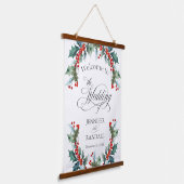 Holly and Berries Wedding Welcome Hangend Wandkleed (Gebogen)
