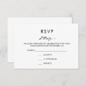 Holly and Berries Winter Wedding RSVP Card Kaart (Voorkant / Achterkant)