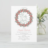 Holly and Berries Wreath Holiday Baby shower Kaart (Staand voorkant)