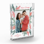 Holly and Evergreen Season's Groeten Vakantie Fotoblokken (Links)