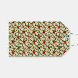 Holly and Evergreens Cadeaulabel
