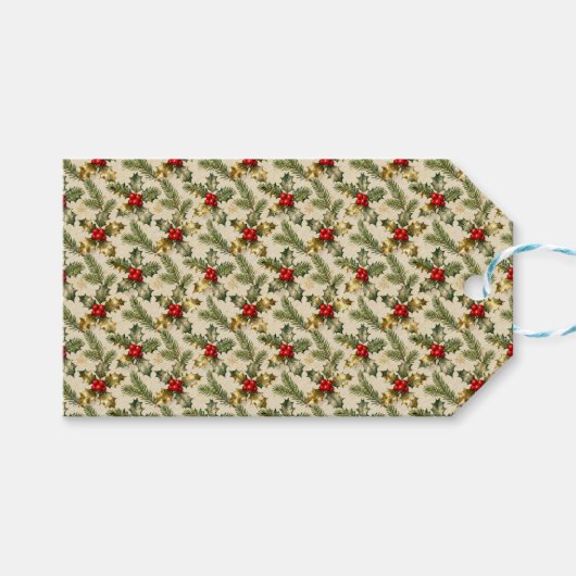 Holly and Evergreens Cadeaulabel (Voorkant (Horizontaal))