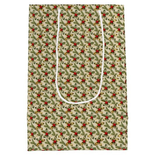 Holly and Evergreens Medium Cadeauzakje (Achterkant)