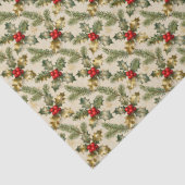 Holly and Evergreens Tissuepapier (Detail)