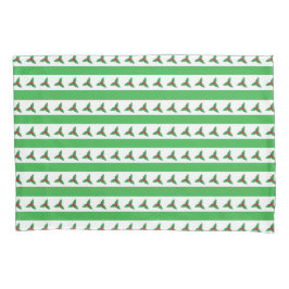 Holly and Green Stripe Pattern Retro kerst Kussensloop