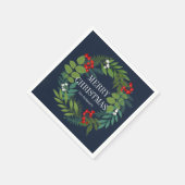 Holly and Greenery Merry Kerstfeestdag Servet (Hoek)