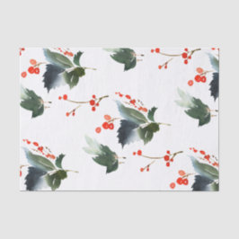 Holly and Ivy Waterverf Print Tissue Paper Tissuepapier