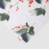 Holly and Ivy Waterverf Print Tissue Paper Tissuepapier (Detail)