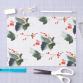 Holly and Ivy Waterverf Print Tissue Paper Tissuepapier (Craft)