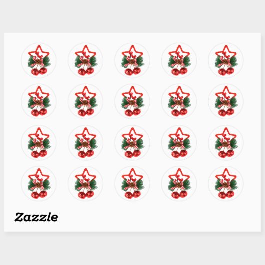 Holly and Jingle Bells Envelope Seals Ronde Sticker (Vel)