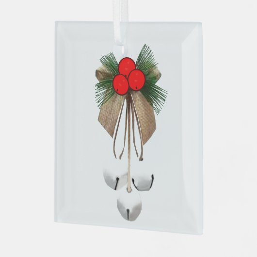 Holly and Jingle Bells-Ornament Glas Ornament (Voorkant links)