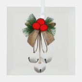 Holly and Jingle Bells-Ornament Glas Ornament (Achterkant)