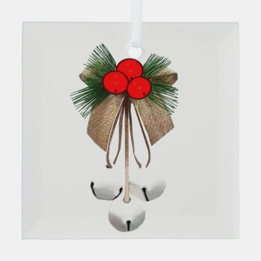 Holly and Jingle Bells-Ornament Glas Ornament (Achterkant)