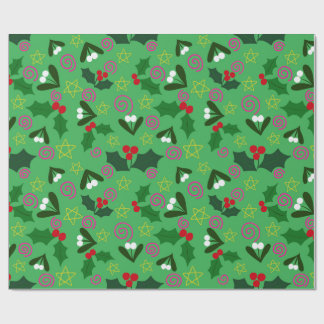 Holly and Mistletoe Holiday Wrapping Paper Cadeaupapier