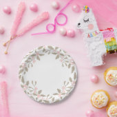 Holly and Mistletoe WreatPaper Bord blush roze (Feest)