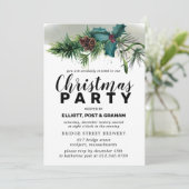 Holly and Pine Botanical Kerstparty Kaart (Staand voorkant)