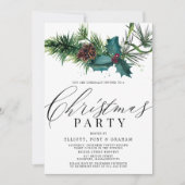 Holly and Pine Corporate Kerstparty Kaart (Voorkant)