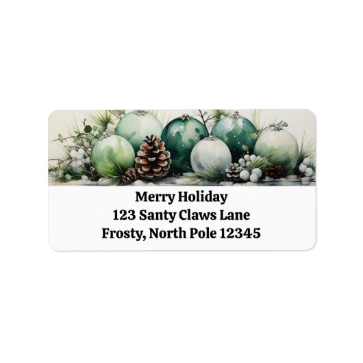 Holly and Pine Garlands Retouradres Labels (Voorkant)