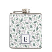 Holly and Pine Monogrammed Kerstmis Heupfles (Voorkant)