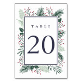 Holly and Pine Table Number Kaart (Voorkant)