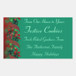 Holly and Pine Vakantie Eten Vierkante Sticker