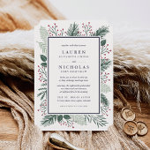Holly and Pine Wedding Invitation Kaart