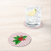 Holly and Polka Dots Holiday Paper Onderzetters (Insitu)