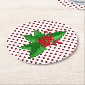 Holly and Polka Dots Holiday Paper Onderzetters (Gebogen)