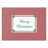 Holly and Polka Dots Holiday Table Cloth Tafelkleed (Voorkant (Horizontaal))