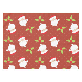 Holly and Santa Claus op geotteerde feestdag Tafelkleed