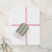 Holly and Stripe Holiday Cadeaulabel (Met Touw)