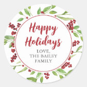 Holly and Waterverf Greenery Holiday Stickers (Voorkant)