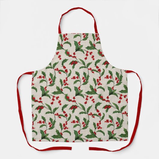 Holly Apron in crème Schort (Voorkant)