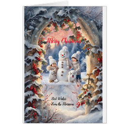 Holly Archway gepersonaliseerd kerst Wenskaart