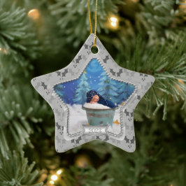 Holly Baby's Eerste Kerstmis 2023 Ster Keramisch Ornament