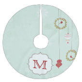 Holly Bales Cardinaal Monogram Initiaal Boom Kerstboom Rok (Voorkant)