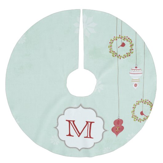 Holly Bales Cardinaal Monogram Initiaal Boom Kerstboom Rok (Voorkant)