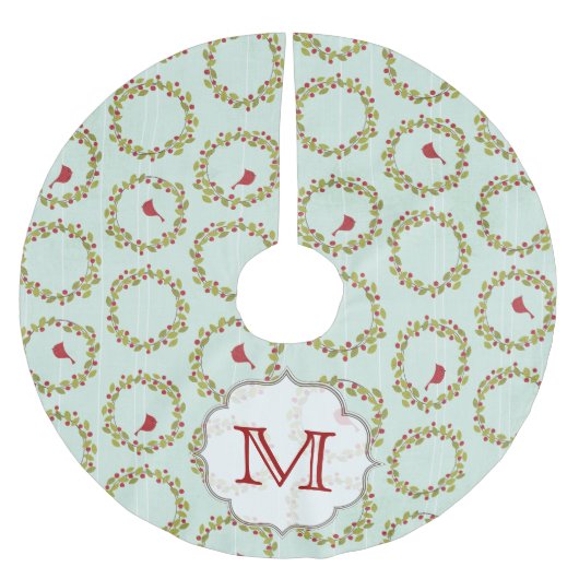 Holly Bales Cardinaal Monogram Initiaal Boom Kerstboom Rok (Voorkant)
