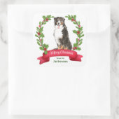 Holly Banner Bernese Mountain Dog Kerstplein Vierkante Sticker (Tas)