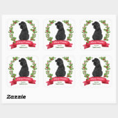 Holly Banner Black Cocker Spaniel Kerstmis Vierkante Sticker (Vel)